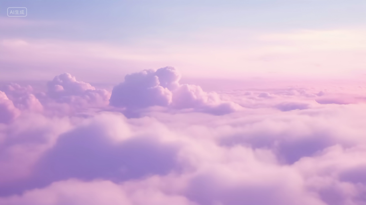 粉色的云彩云朵蓝天中的白云风景图