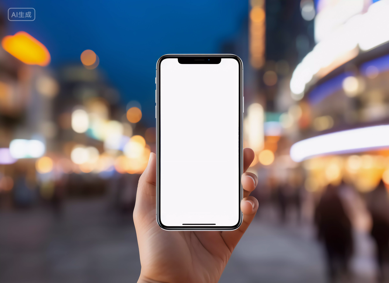 互联网现代化网络科技概念图手举手机对着城市5G6G