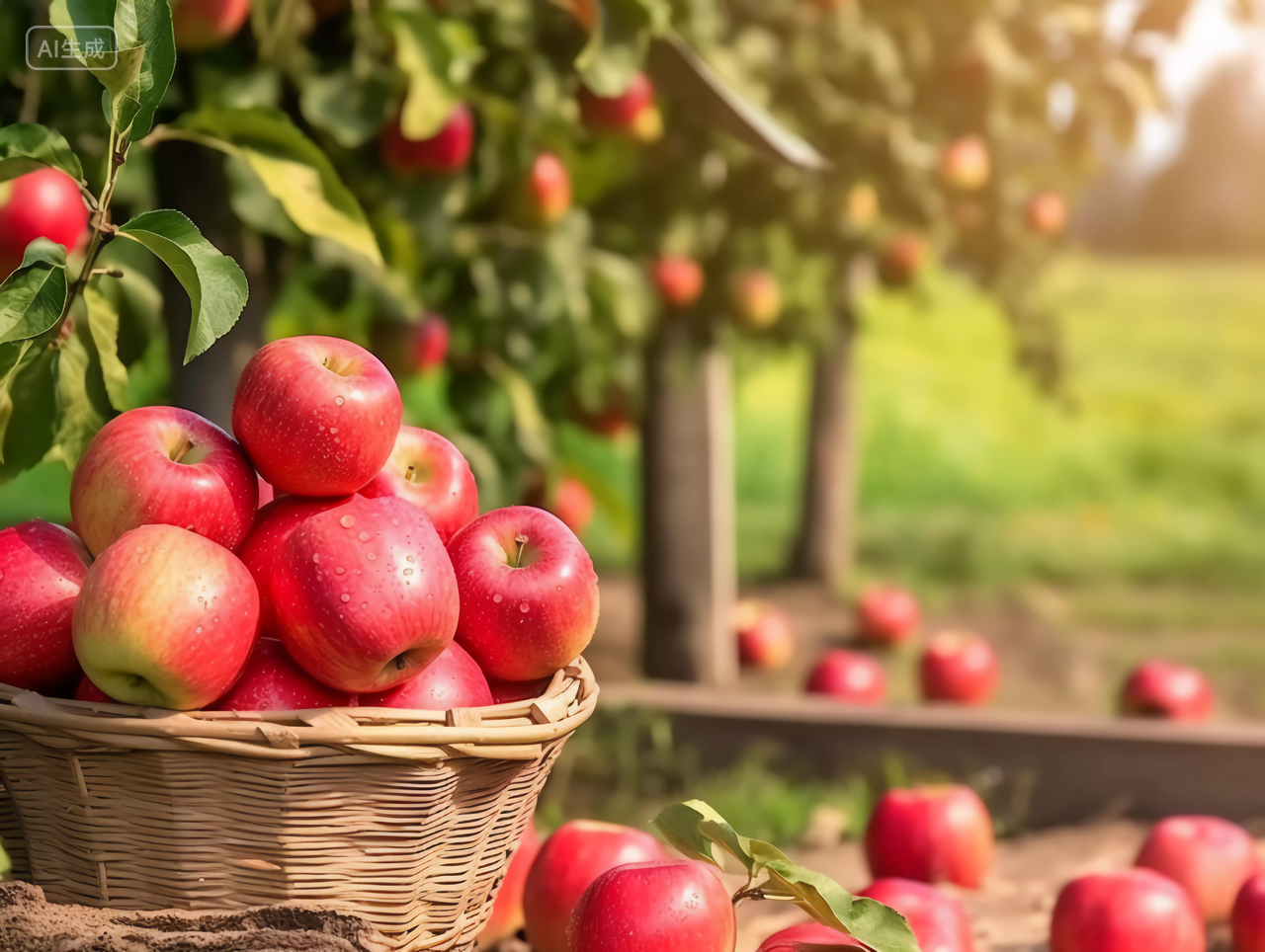 苹果苹果园新鲜水果健康生活营养有机食物美味