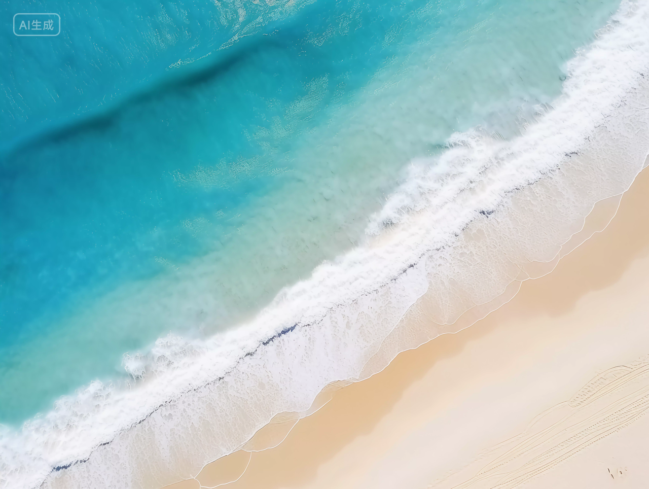 大海电脑壁纸清新海边背景风景旅游度假宣传大海海滩俯拍沙滩