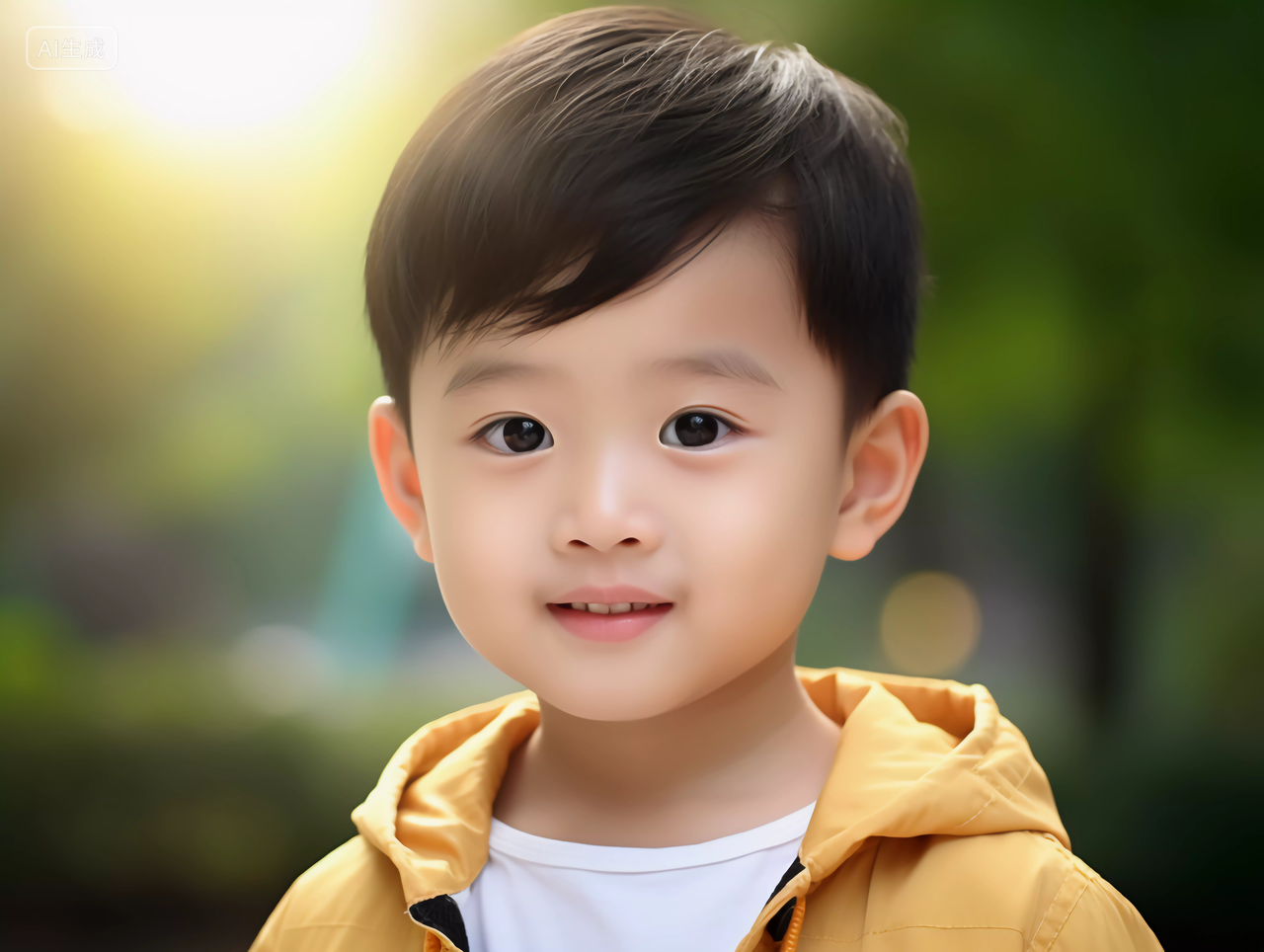 天真幸福儿童小男孩看镜头快乐幸福的未成年儿童小学生笑容嬉戏玩耍