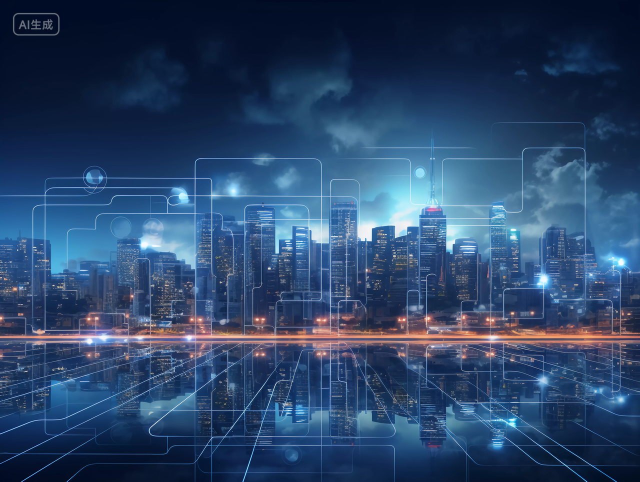 互联网现代化网络科技概念图5G/6G和城市背景下的万物互联