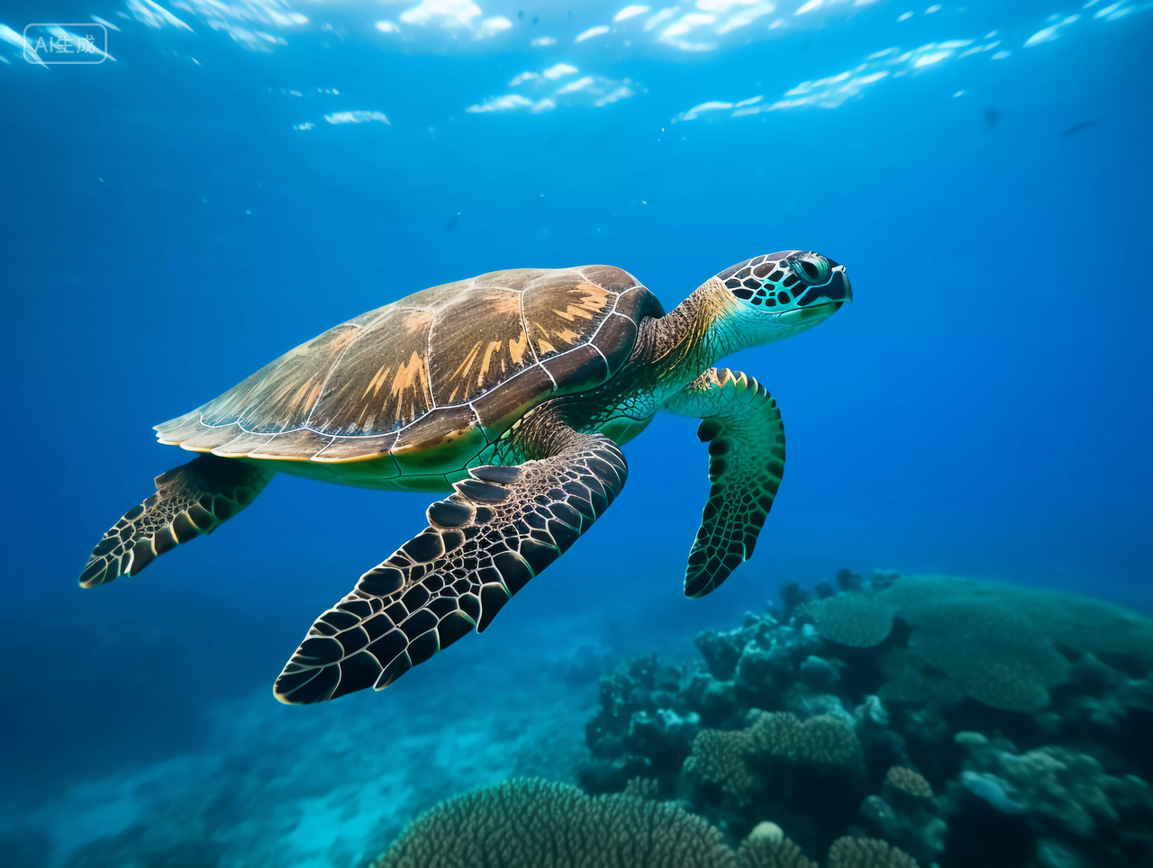 海洋海龟海洋海海水电脑壁纸风景世界海洋日