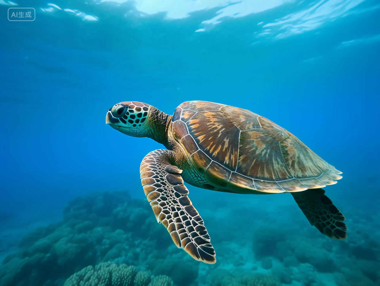 海洋海龟海洋海海水电脑壁纸风景世界海洋日