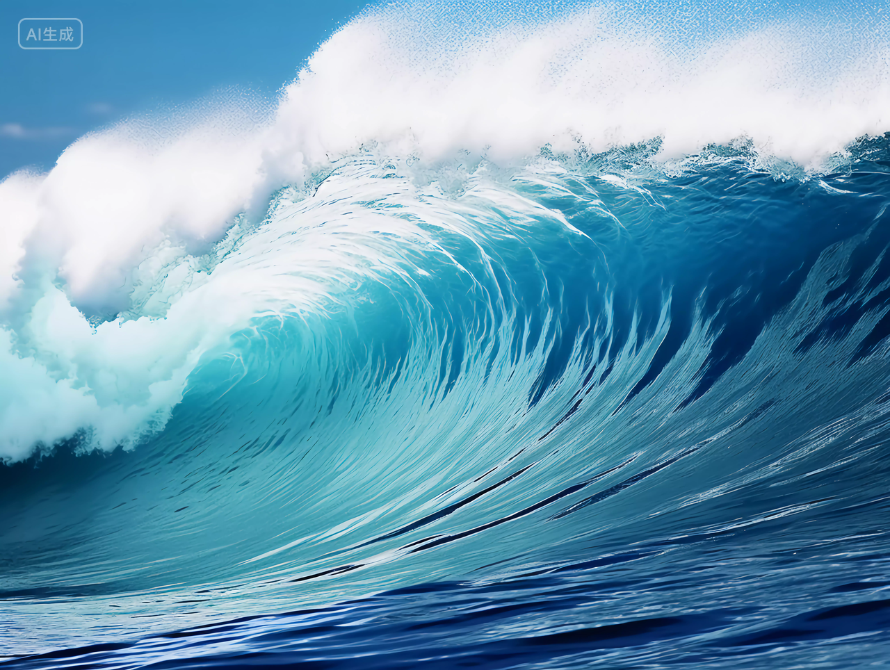 海洋海浪翻涌的海水海洋海海水电脑壁纸风景世界海洋日