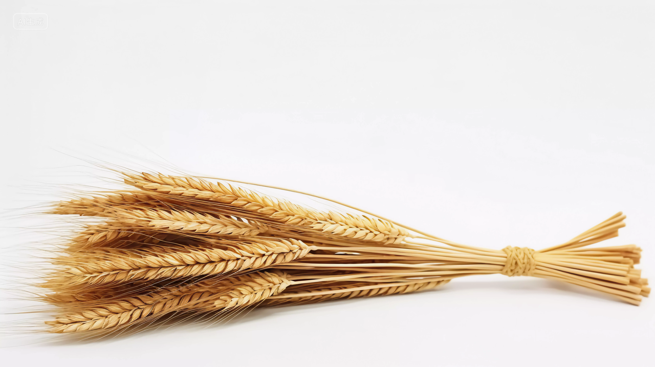 麦穗白底图农作物谷物秋收的麦田麦穗小麦图芒种节气大丰收