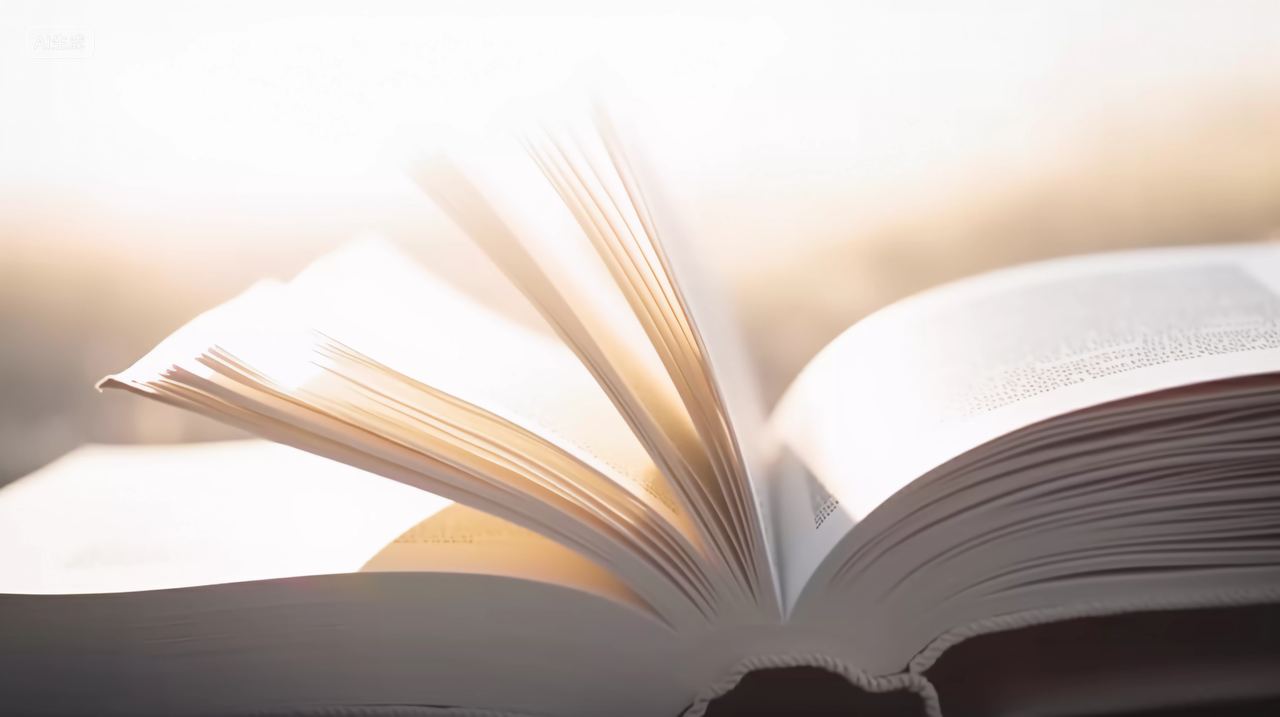 书本书籍透光的空白纸张特写打开的书读书阅读学习世界读书日知识文化