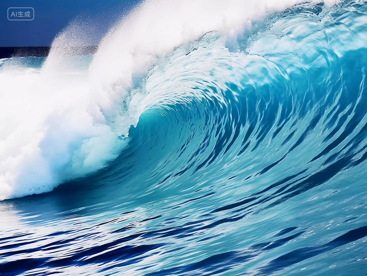 海洋海浪翻涌的海水海洋海海水电脑壁纸风景世界海洋日