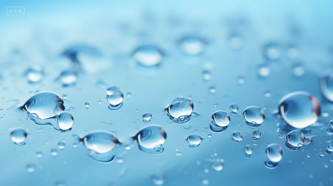 蓝色背景下的水滴世界水日蓝色水滴掉在水里