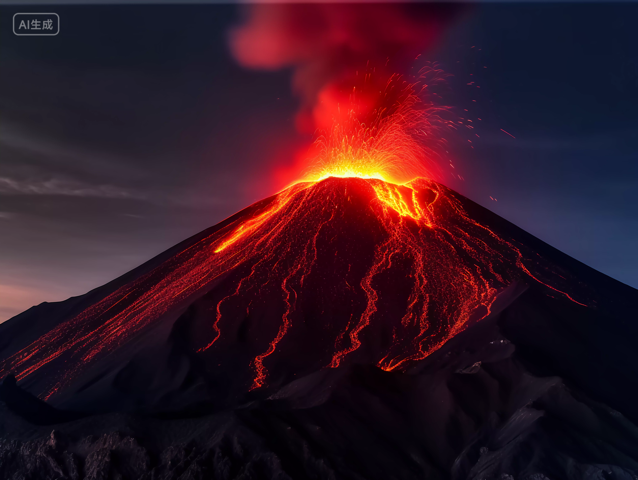 喷发的火山山风景自然风景自然风光自然灾害