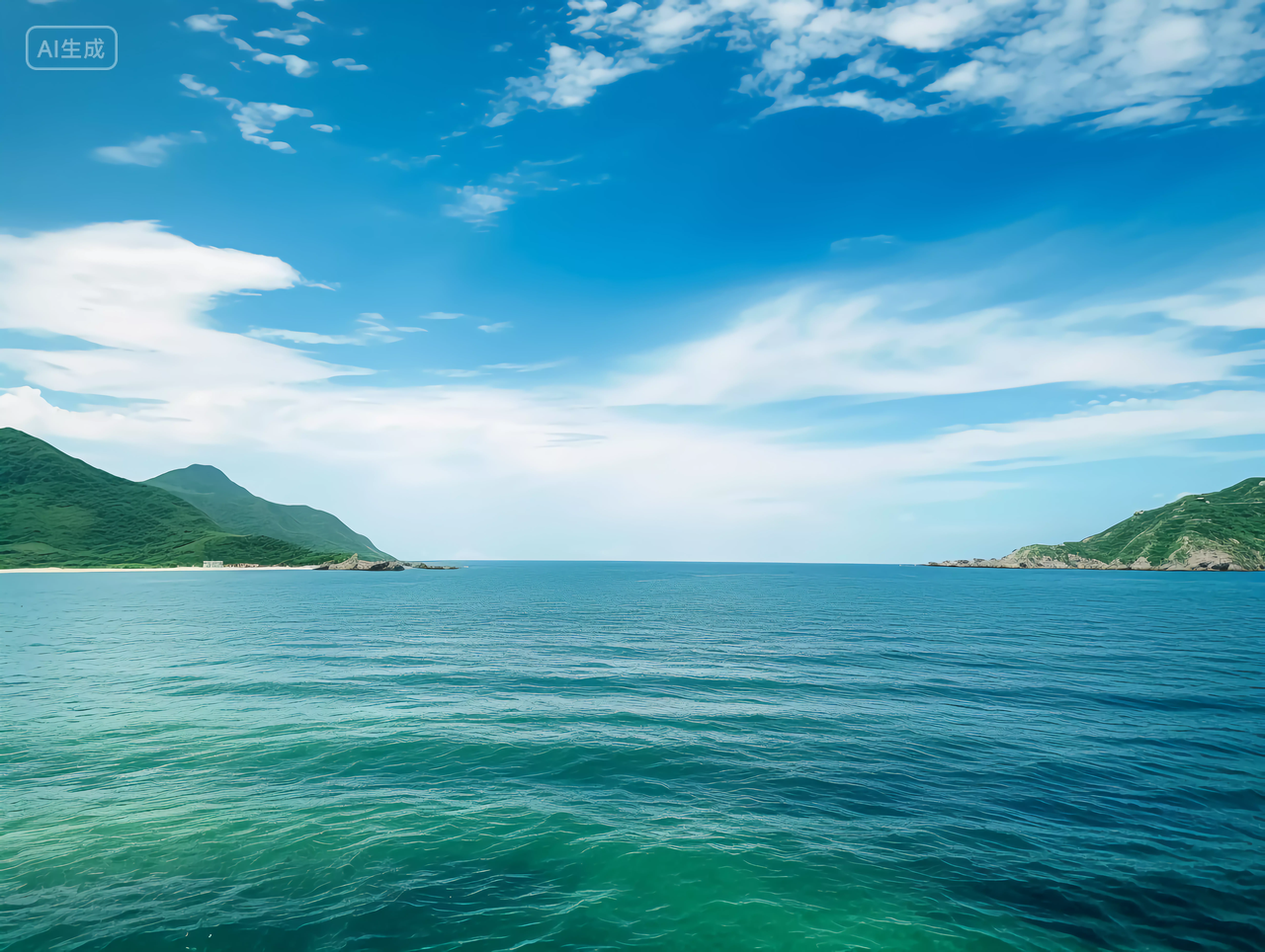 高山大海电脑壁纸清新海边背景风景旅游度假宣传