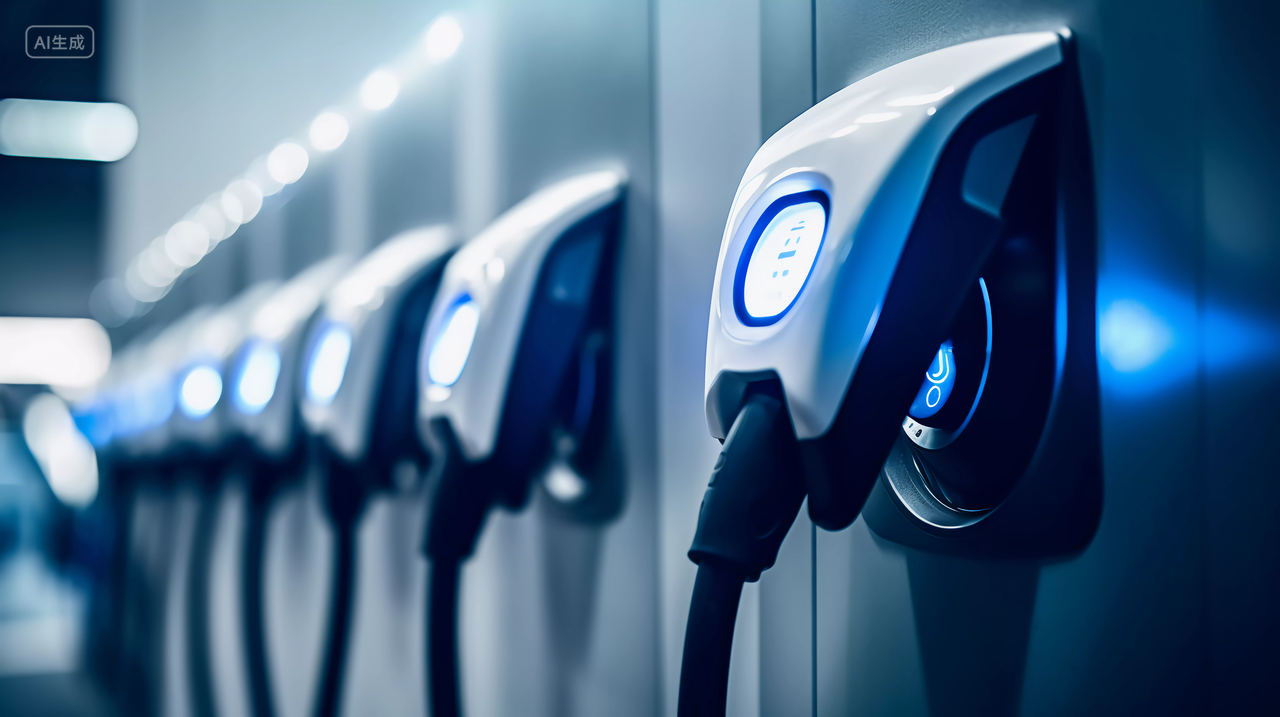 新能源电动汽车充电电源特写汽车科技汽车