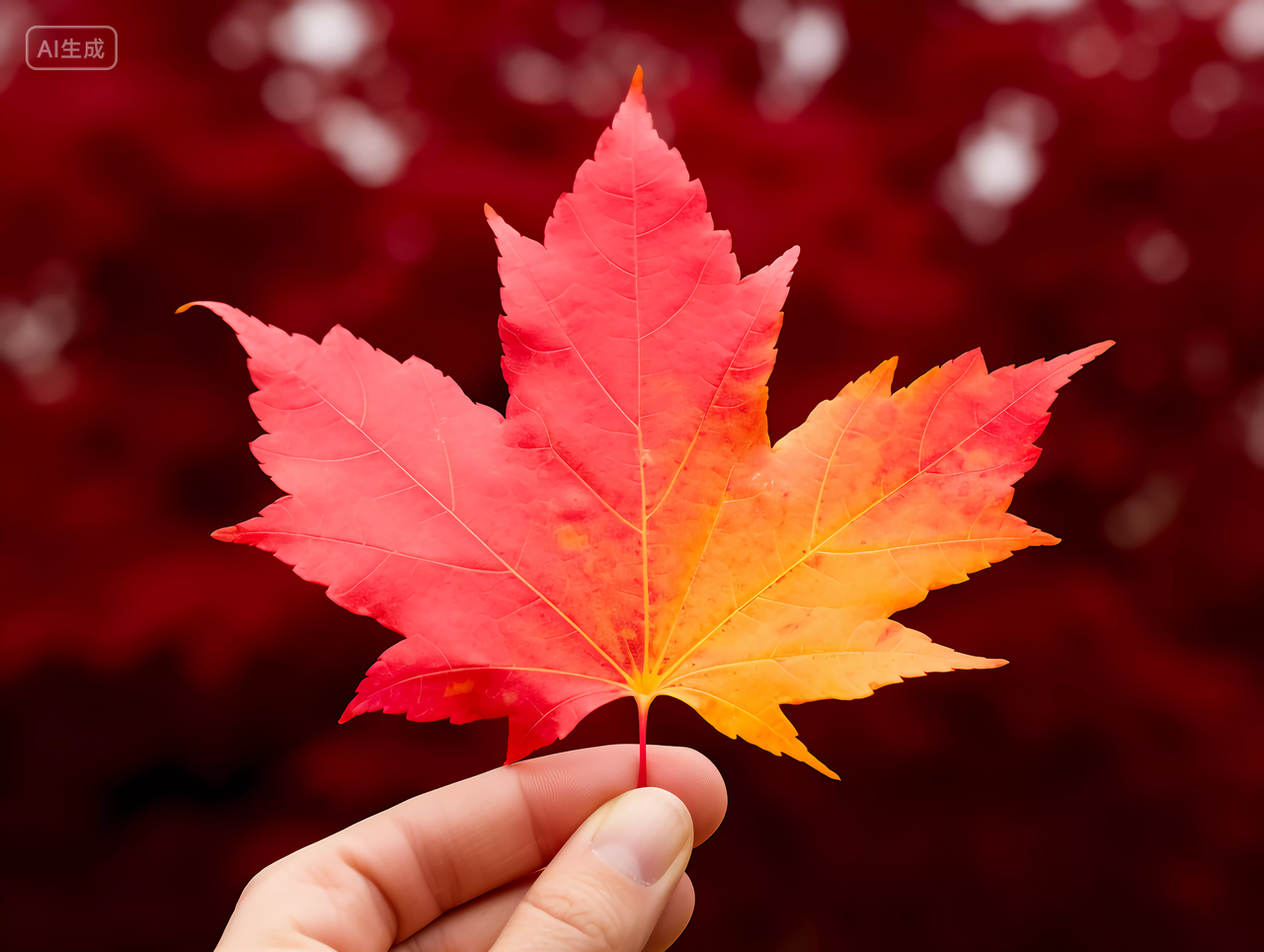 手拿枫叶落叶子立秋秋天风景壁纸