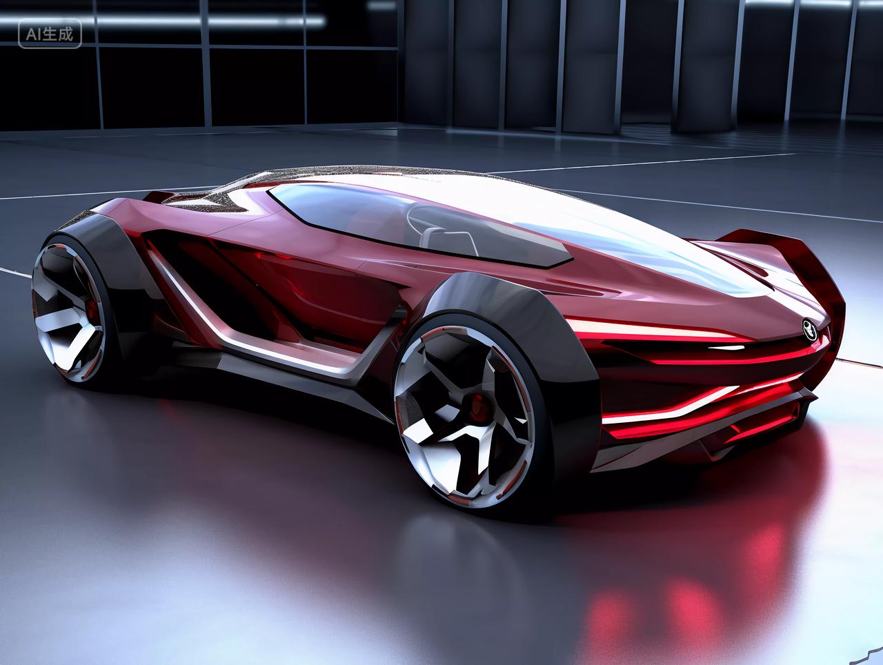 科技概念未来感红色跑车红色赛车汽车科技汽车