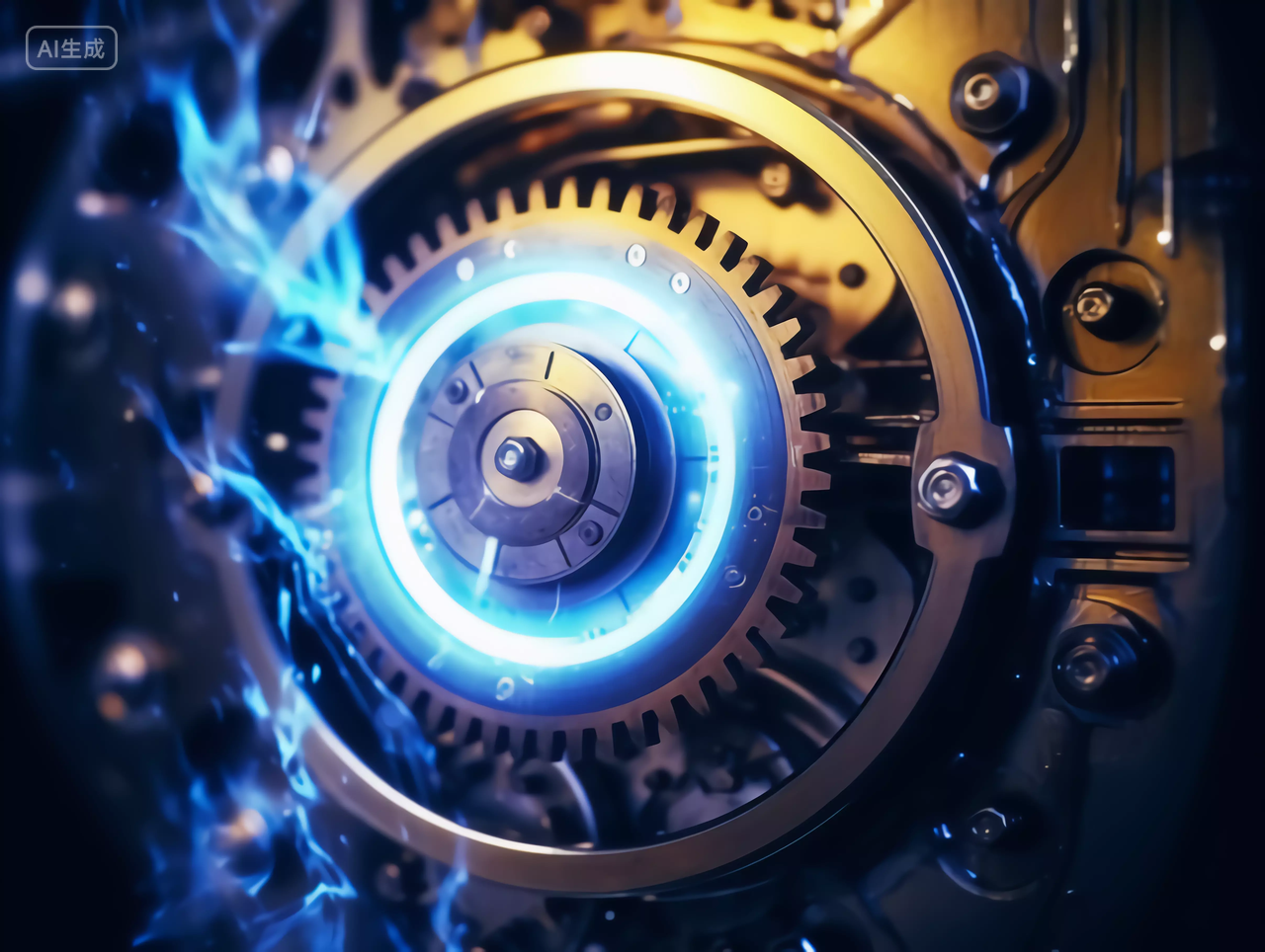 发光的机电科技齿轮工业商业科技感机械感齿轮