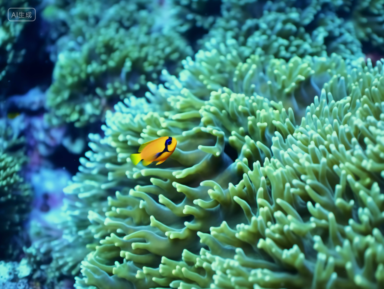 海洋生物海洋珊瑚小黄鱼海水电脑壁纸风景世界海洋日
