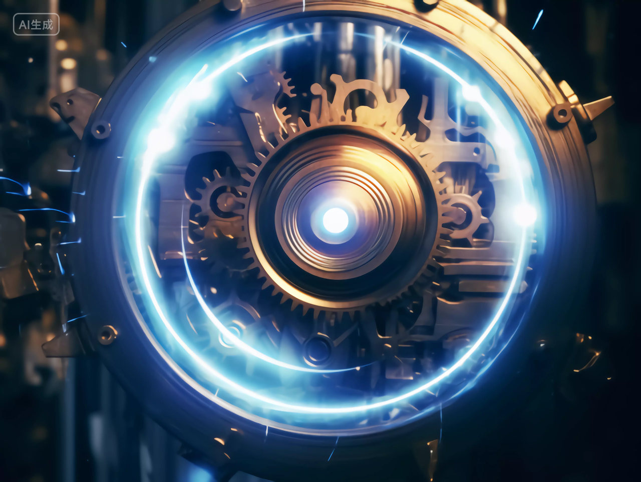 发光的机电科技齿轮工业商业科技感机械感齿轮