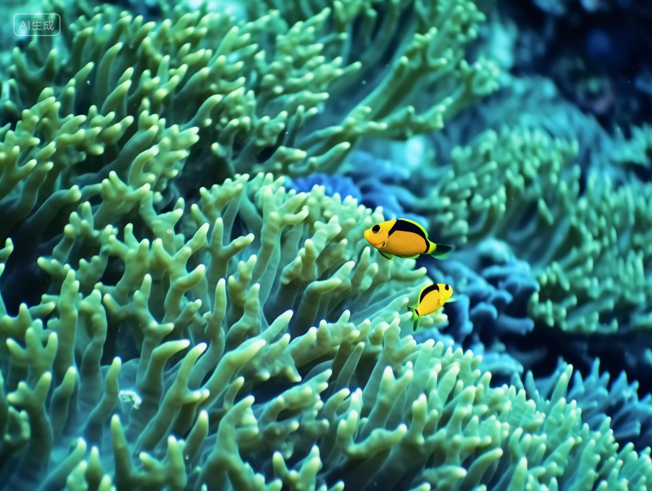 海洋生物海洋珊瑚小黄鱼海水电脑壁纸风景世界海洋日