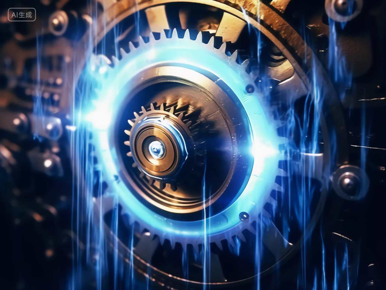 发光的机电科技齿轮工业商业科技感机械感齿轮