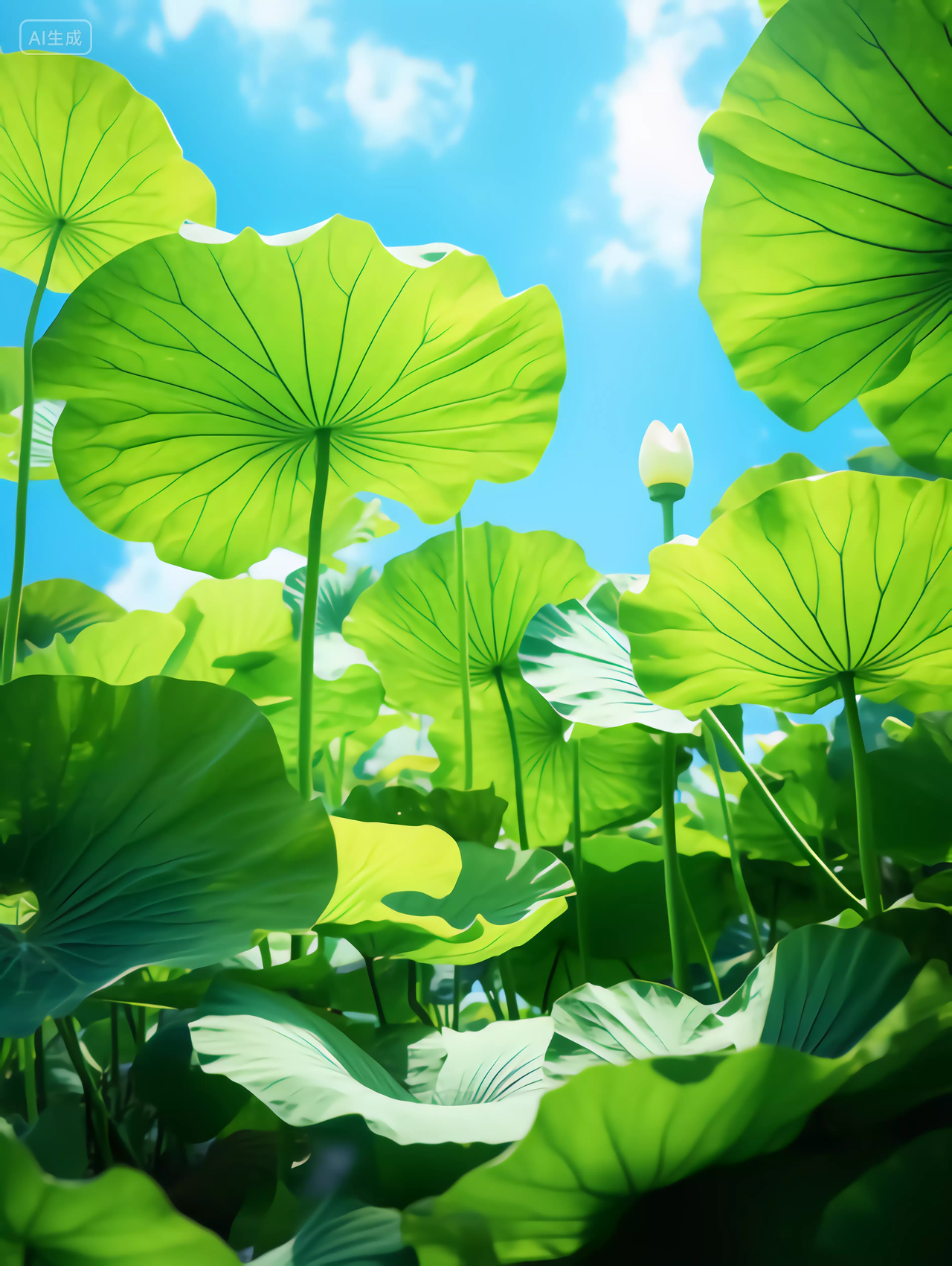 荷花荷叶夏荷二十四节气夏至背景24节气夏天夏日夏天背景荷花植物廉政夏天荷塘的清爽绿色荷叶仰视镜头清新壁纸小暑大暑处暑