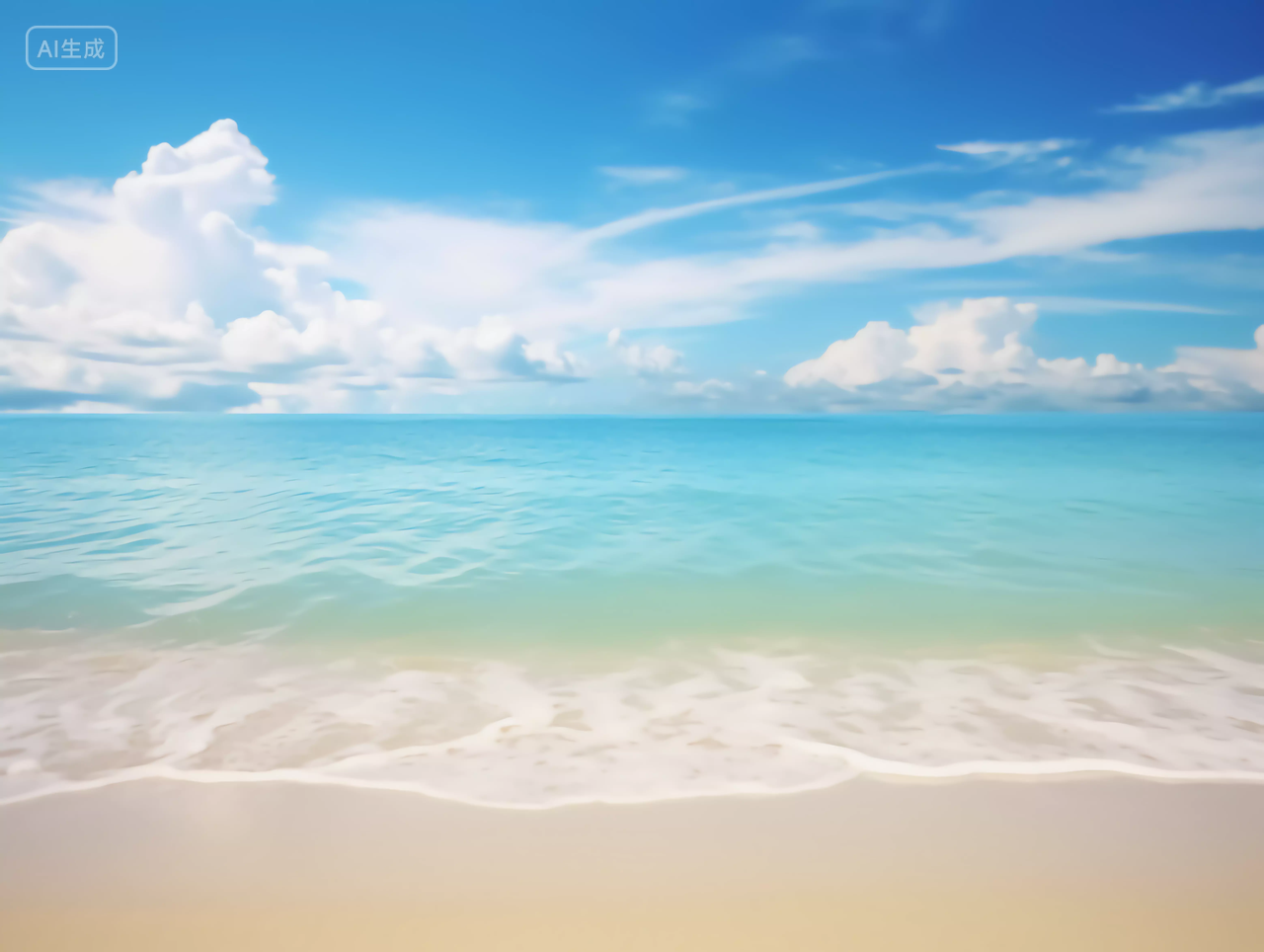 蓝天白云明亮背景大海唯美清新壁纸度假旅游