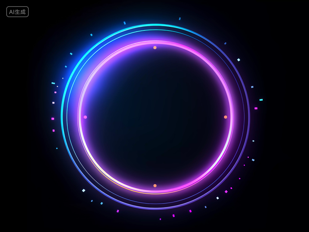 霓虹灯科技圆环渐变色赛博朋克商务科技背景