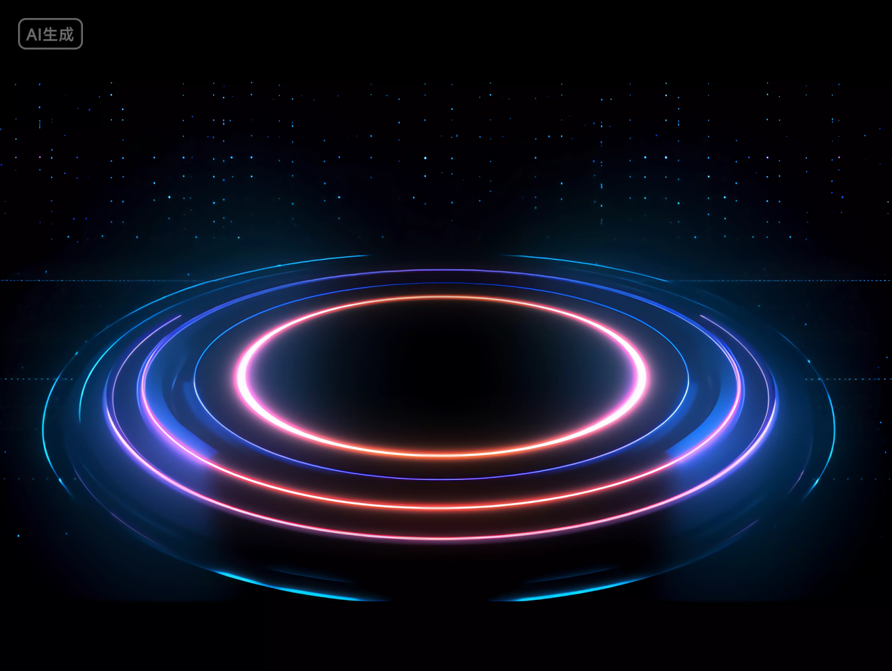 霓虹灯科技圆环渐变色赛博朋克商务科技背景