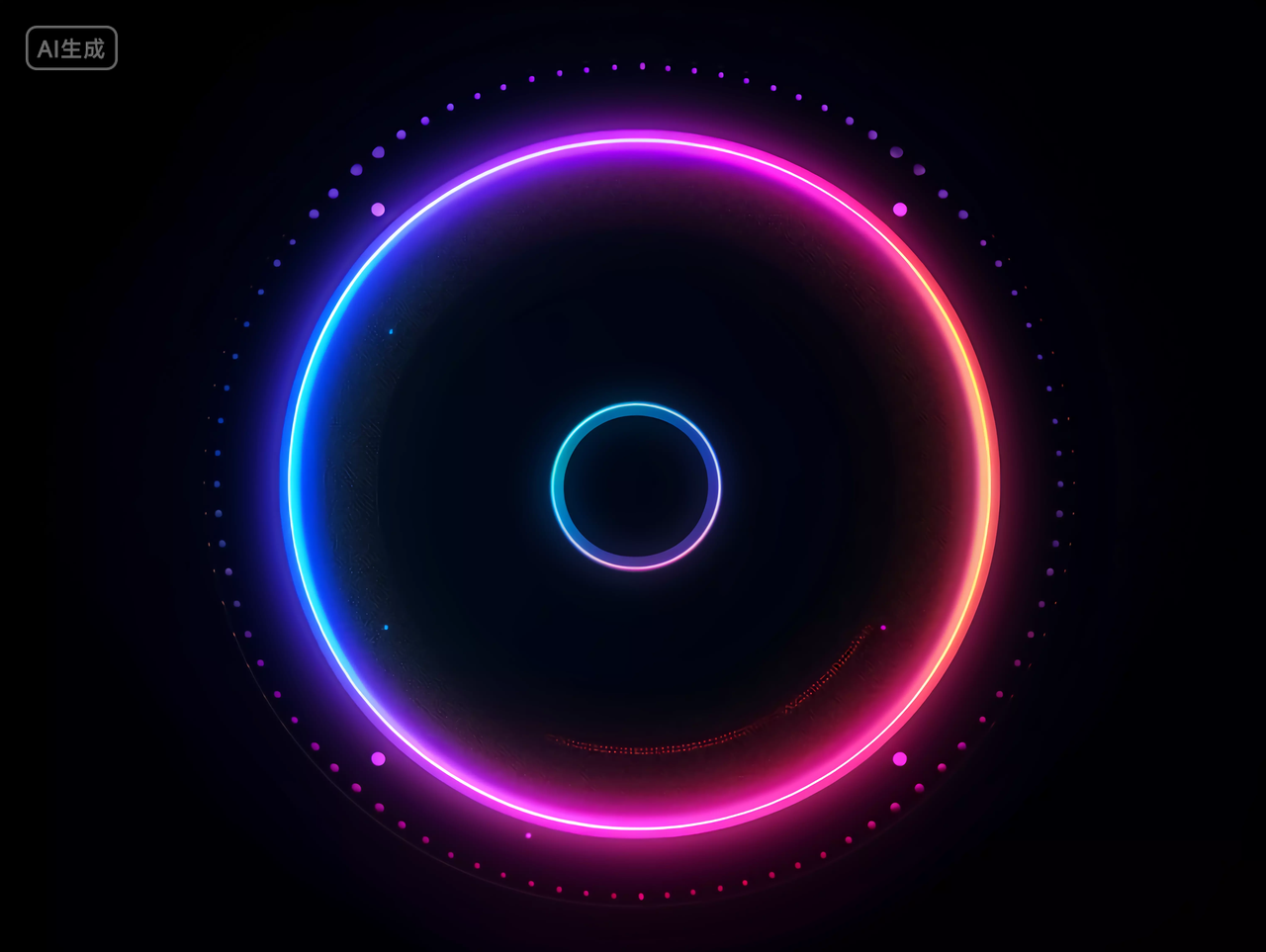 霓虹灯科技圆环渐变色赛博朋克商务科技背景