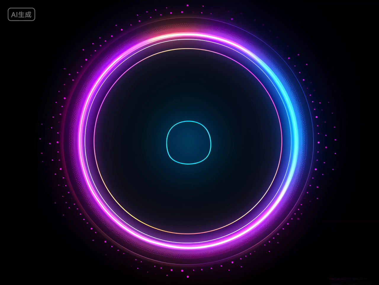 霓虹灯科技圆环渐变色赛博朋克商务科技背景