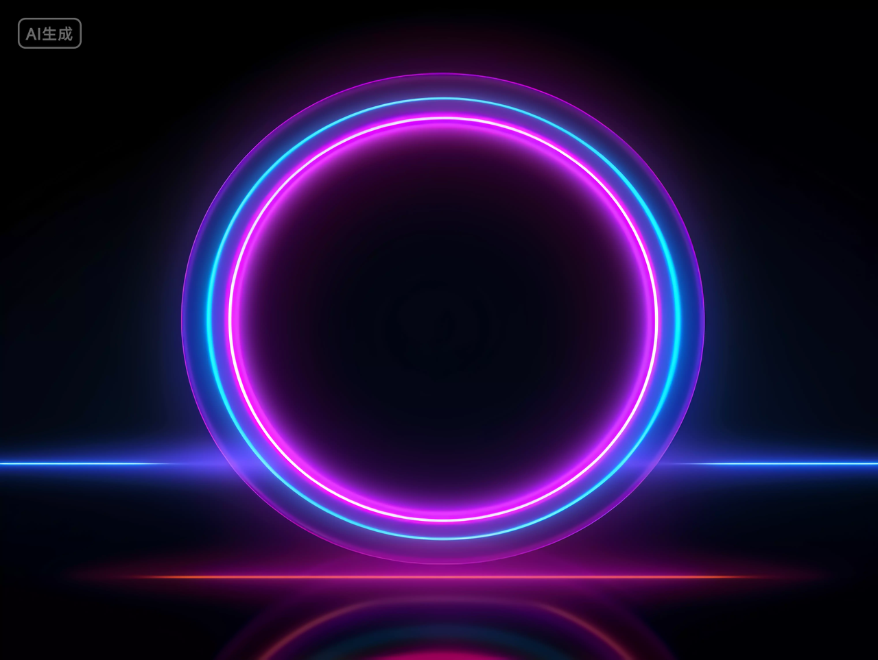 霓虹灯科技圆环渐变色赛博朋克商务科技背景