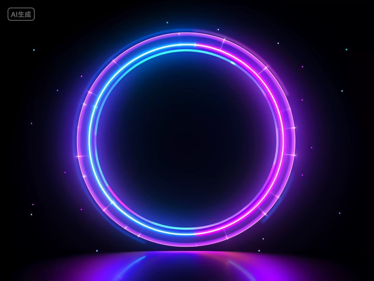 霓虹灯科技圆环渐变色赛博朋克商务科技背景