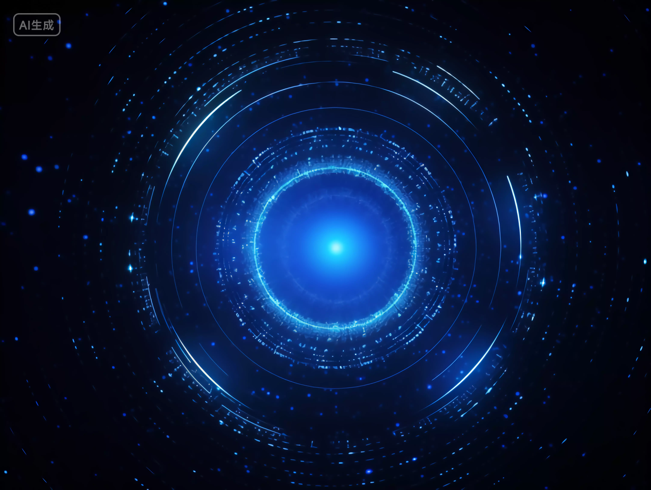 蓝色科技感粒子圆环商务圆环科技背景图