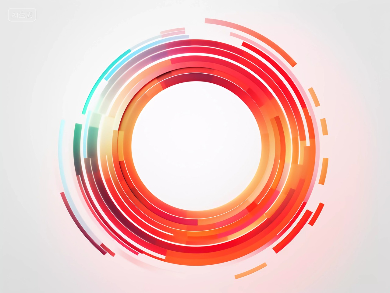 科技风炫彩渐变色数字圆环科技元素商业会议背景图