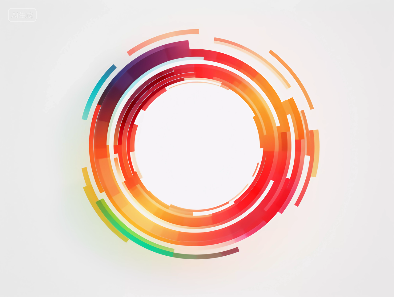 科技风炫彩渐变色数字圆环科技元素商业会议背景图