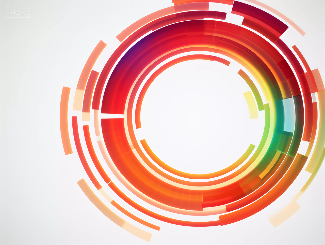 科技风炫彩渐变色数字圆环科技元素商业会议背景图