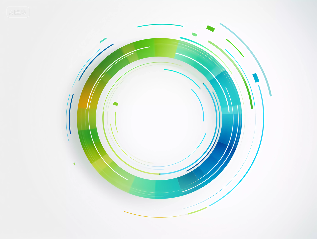 科技风炫彩渐变色数字圆环科技元素商业会议背景图
