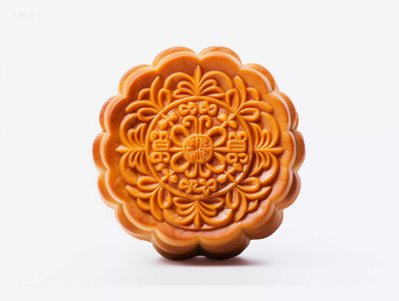 月饼产品白底图中秋圆月中国传统节日八月中秋节糕点配图美食