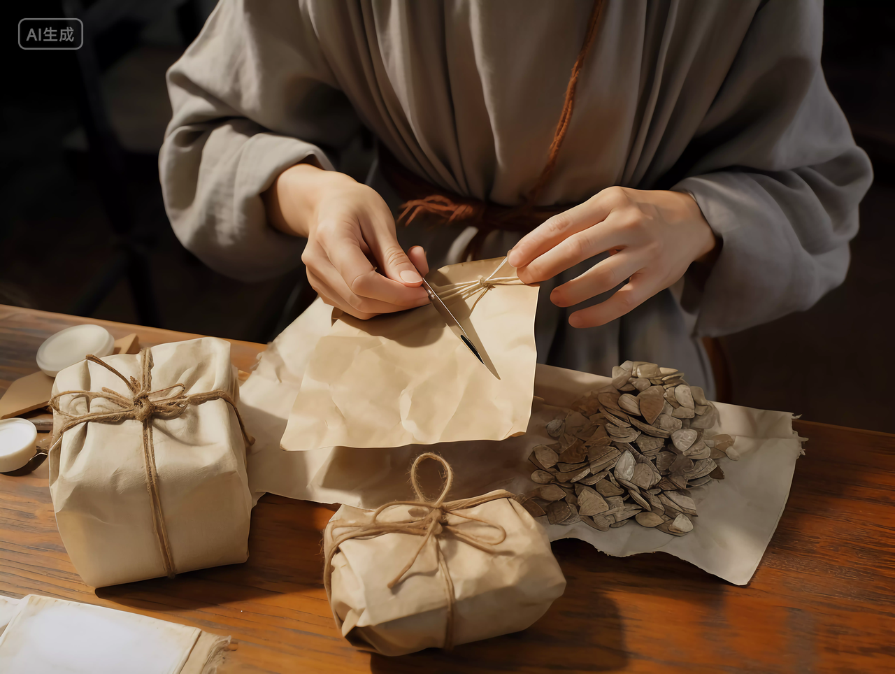 传统中医治病写药方配药场景图中国文化草本中药身体保养
