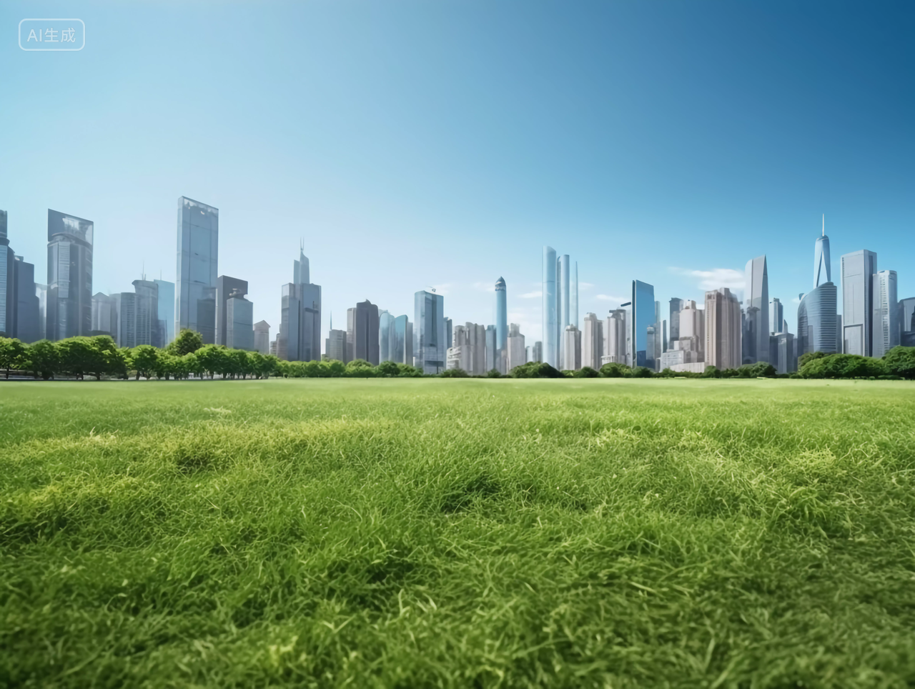 公园草地和城市绿色草地春天清新风景美丽的大自然