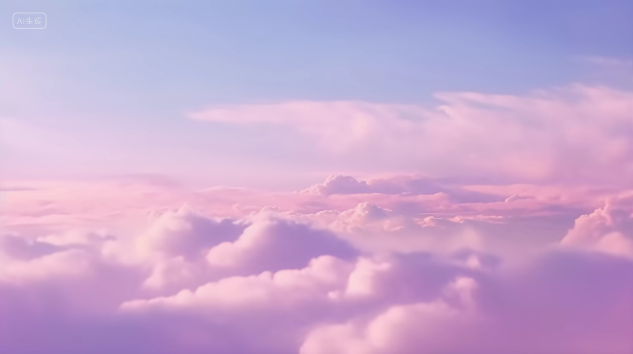 粉色的云彩云朵蓝天中的白云风景图