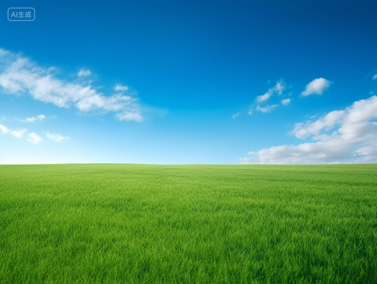 蓝天下的草地绿色草地春天清新风景美丽的大自然青草植物