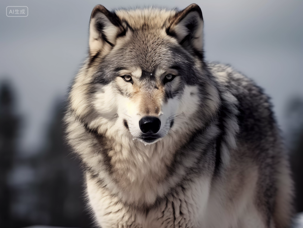 大自然野生动物狼有气势的野狼