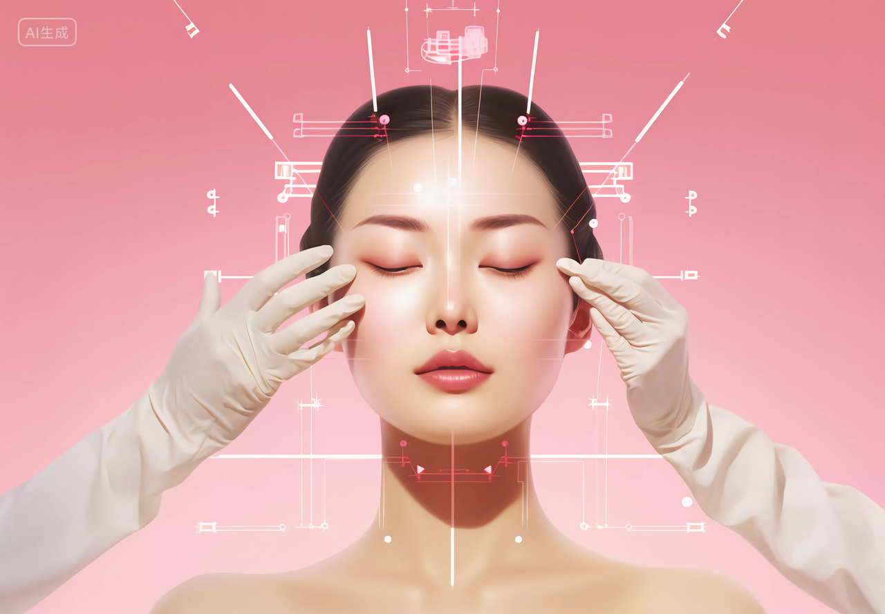 整形外科概念图美女做美容医美