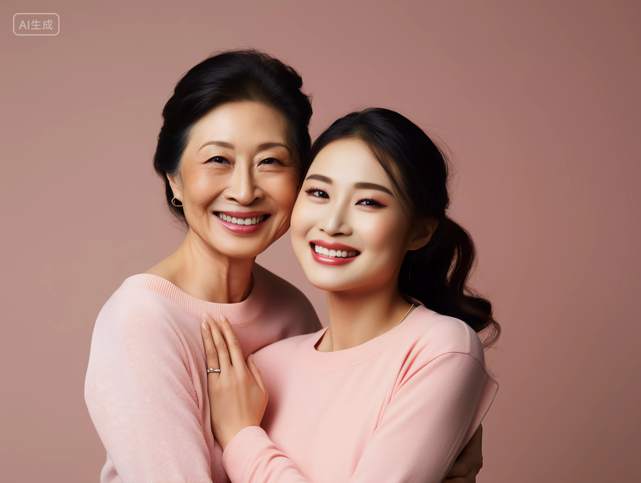 母女一起快乐美容医美皮肤护理健康自然紧致肌肤