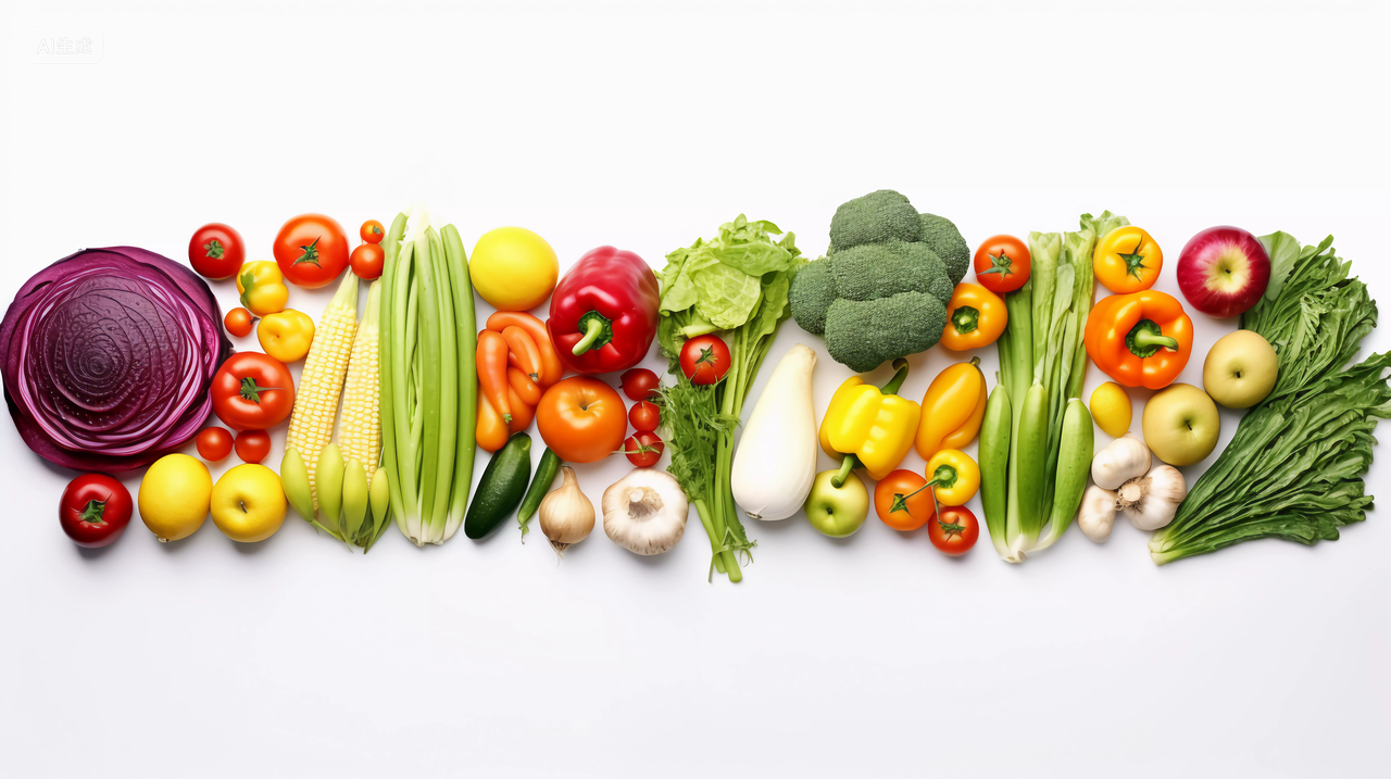 新鲜农产品各种各样的蔬菜摆放排列整齐的蔬菜农作物有机食品有机蔬菜收获丰收