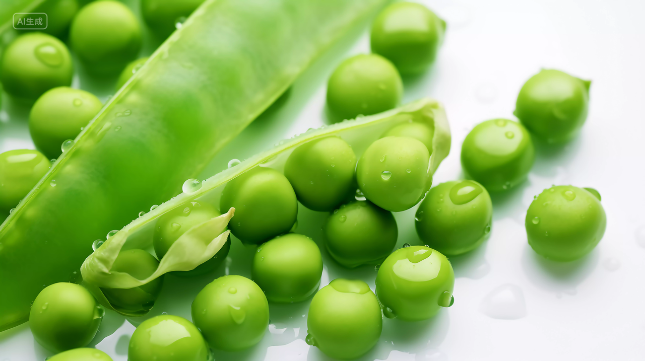 剥开壳的青豌豆豌豆荚新鲜蔬菜绿色食品绿色蔬菜农作物