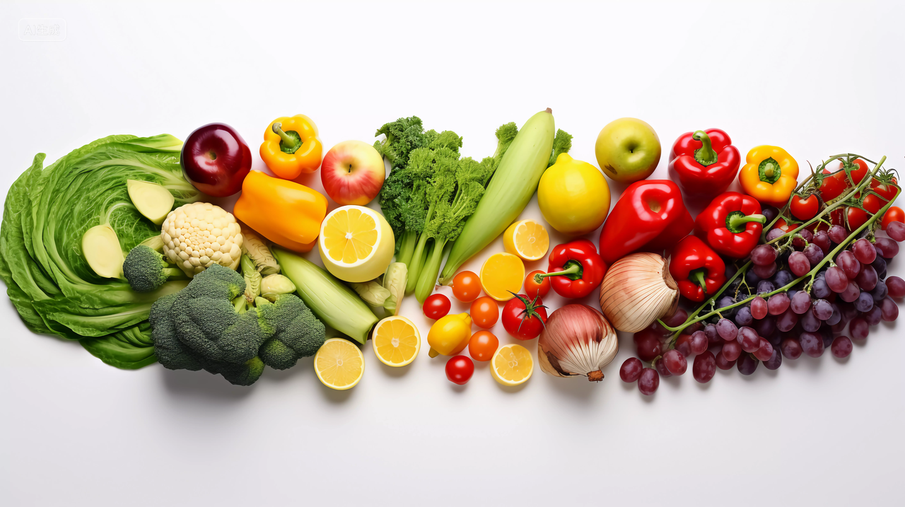 新鲜农产品各种各样的蔬菜摆放排列整齐的蔬菜农作物有机食品有机蔬菜收获丰收