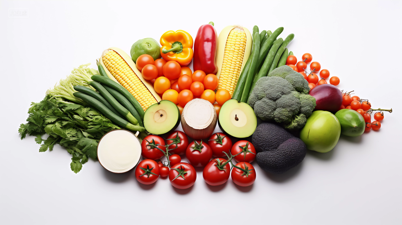 新鲜农产品各种各样的蔬菜摆放排列整齐的蔬菜农作物有机食品有机蔬菜收获丰收