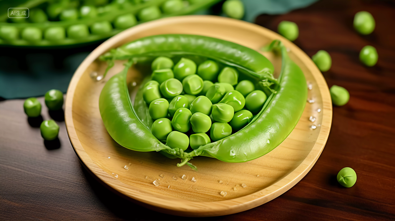 剥开壳的青豌豆豌豆荚新鲜蔬菜绿色食品绿色蔬菜农作物