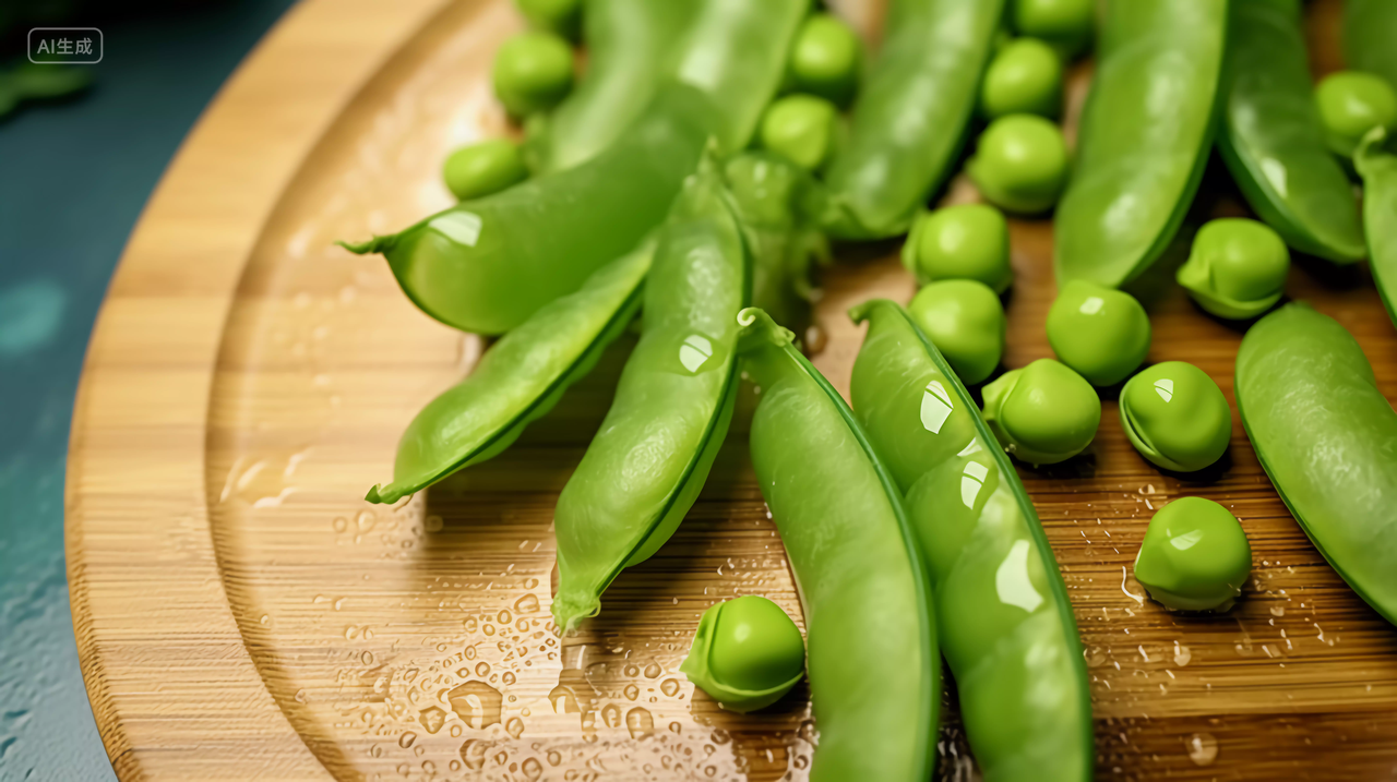 剥开壳的青豌豆豌豆荚新鲜蔬菜绿色食品绿色蔬菜农作物